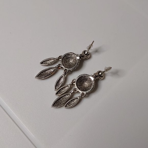 Green And Orange Dangle Earrings - Picture 7 of 9